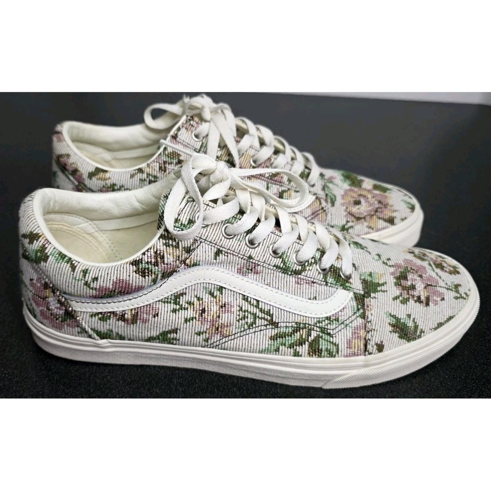 Vans Old Skool Tapestry Floral Marshmallow M13‎ FP Skater Casual Surf Boho - Picture 2 of 8